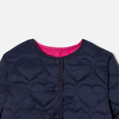 Jacadi Coats And Outerwear|Girl Coats & Puffer Jackets|Girl lightweight padded jacket Navy/Pink