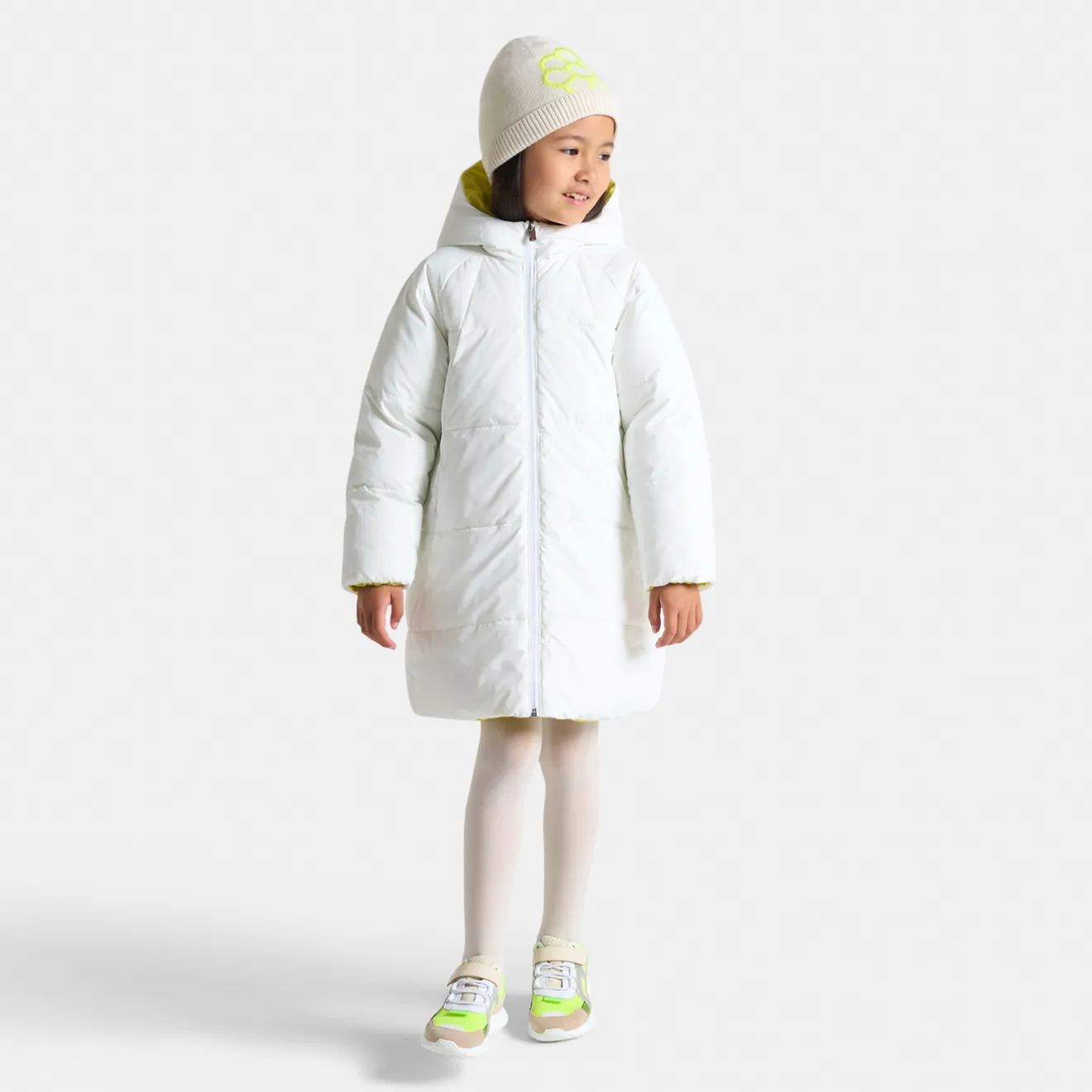 Jacadi Coats And Outerwear|Girl Coats & Puffer Jackets|Girl long padded jacket Jacadi soft white