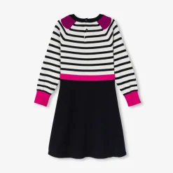 Jacadi Dresses And Skirts|Girl long-sleeved dress White/Navy