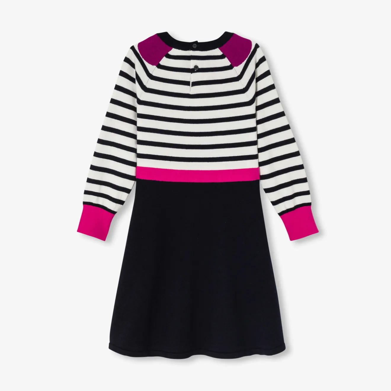 Jacadi Dresses And Skirts|Girl long-sleeved dress White/Navy
