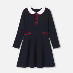 Jacadi Dresses And Skirts|Girl long-sleeved dress Jacadi Navy