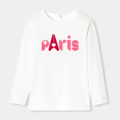 Jacadi T-Shirts, Polo Shirts|Girl long-sleeved T-shirt Jacadi White