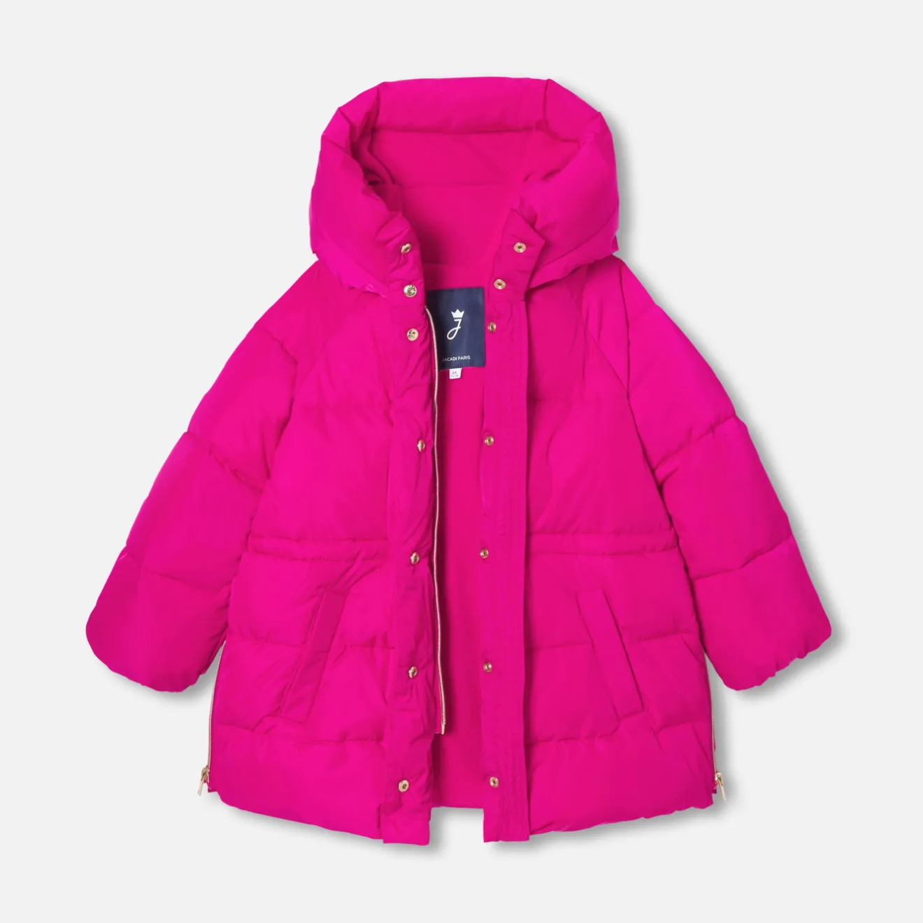 Jacadi Coats And Outerwear|Girl Coats & Puffer Jackets|Girl mid-length padded jacket Grenadine Pink
