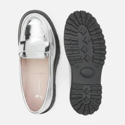 Jacadi Loafers, Lace-Ups And Moccasins|Girl moccasins in glazed leather Silver