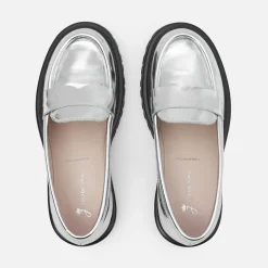 Jacadi Loafers, Lace-Ups And Moccasins|Girl moccasins in glazed leather Silver
