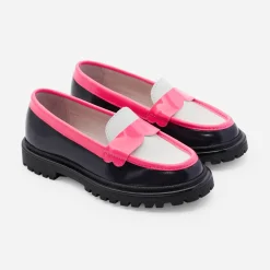 Jacadi Loafers, Lace-Ups And Moccasins|Girl moccasins in glazed leather Blue/Multicolour