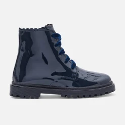 Jacadi Ankle & Lined Boots|Girl patent leather boots Jacadi Navy
