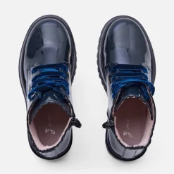 Jacadi Ankle & Lined Boots|Girl patent leather boots Jacadi Navy