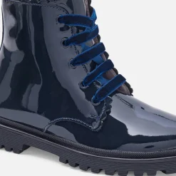 Jacadi Ankle & Lined Boots|Girl patent leather boots Jacadi Navy