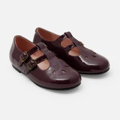 Jacadi Mary Janes, T-Straps And Ballet Flats|Girl patent leather t-bar shoes Burgundy