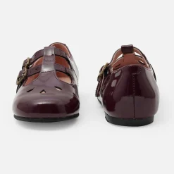 Jacadi Mary Janes, T-Straps And Ballet Flats|Girl patent leather t-bar shoes Burgundy