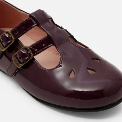 Jacadi Mary Janes, T-Straps And Ballet Flats|Girl patent leather t-bar shoes Burgundy