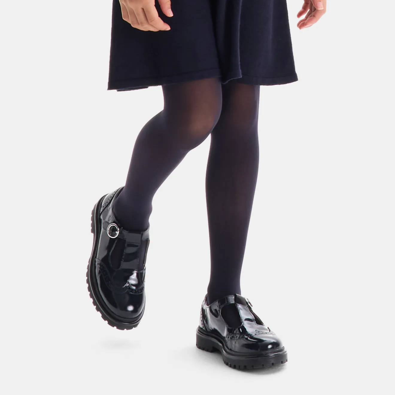 Jacadi Loafers, Lace-Ups And Moccasins|Mary Janes, T-Straps And Ballet Flats|Girl patent leather t-strap shoes Jacadi Navy