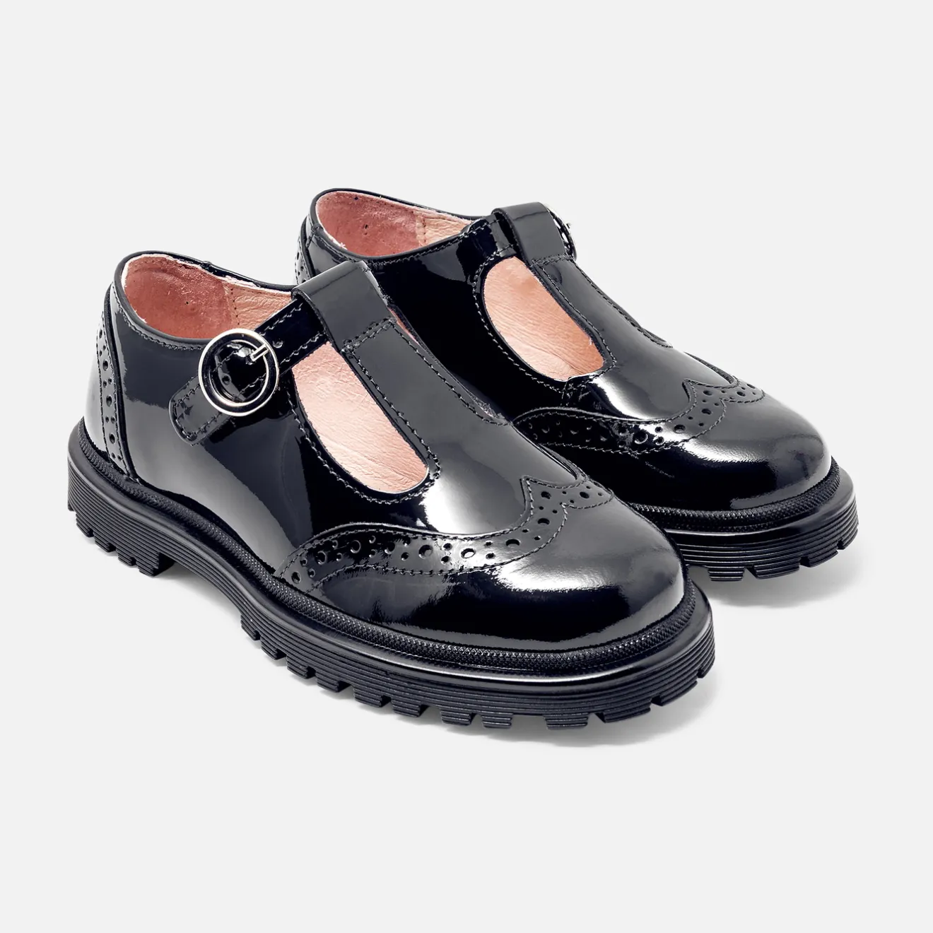 Jacadi Loafers, Lace-Ups And Moccasins|Mary Janes, T-Straps And Ballet Flats|Girl patent leather t-strap shoes Jacadi Navy
