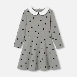 Jacadi Dresses And Skirts|Girl polka dot dress Jacadi Dark grey