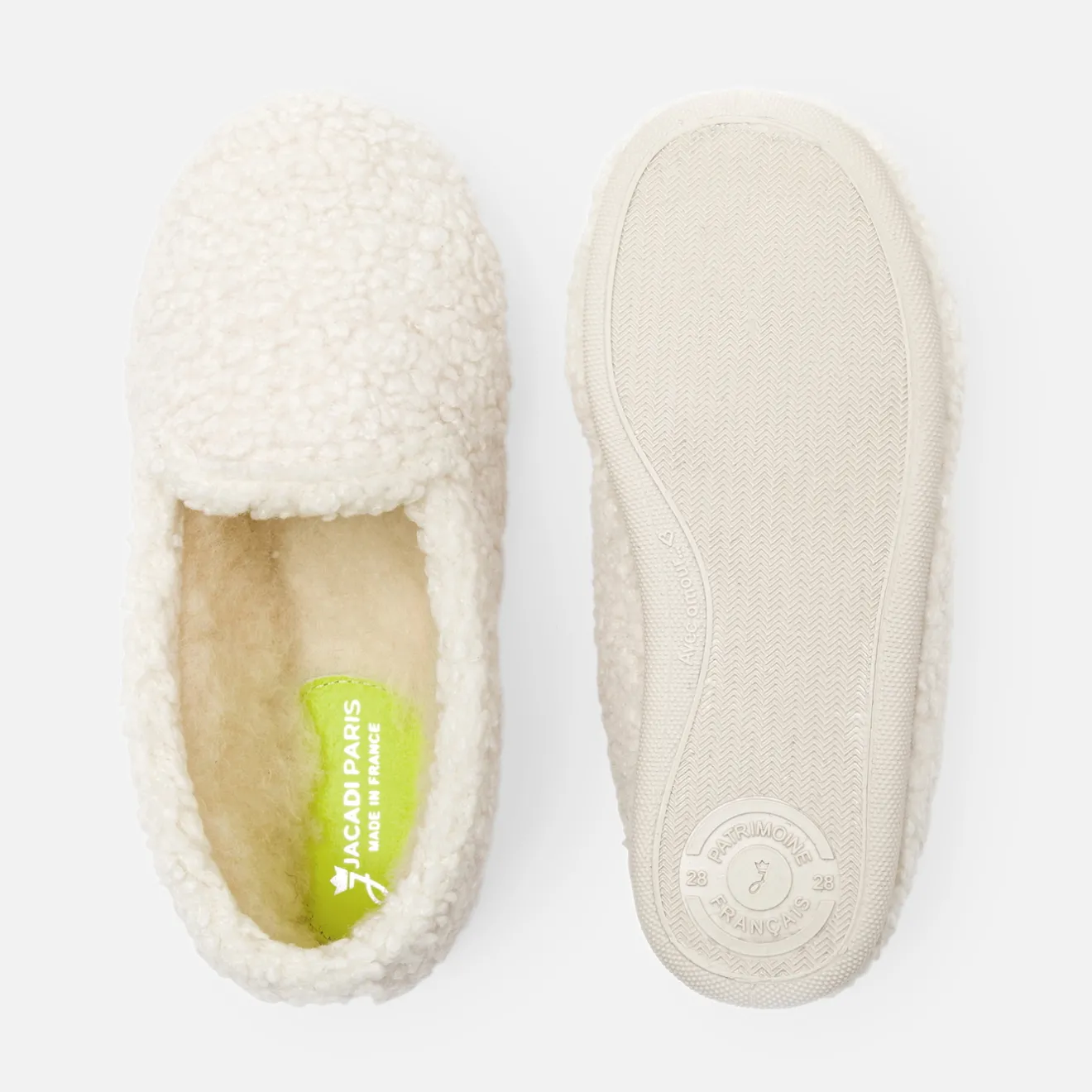 Jacadi Slippers|Canvas Shoes|Girl sherpa slippers Cream/Beige