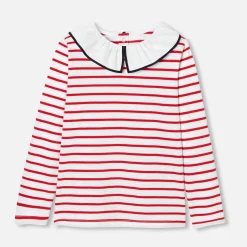 Jacadi T-Shirts, Polo Shirts|Girl striped T-shirt White/Red