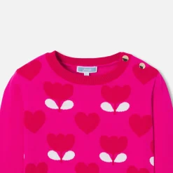 Jacadi Cardigans, Sweaters And Sweatshirts|Girl tulip sweater Pink/Red