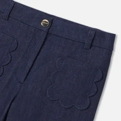 Jacadi Pants And Sweatpants|Girl wide-leg jeans Dark Denim