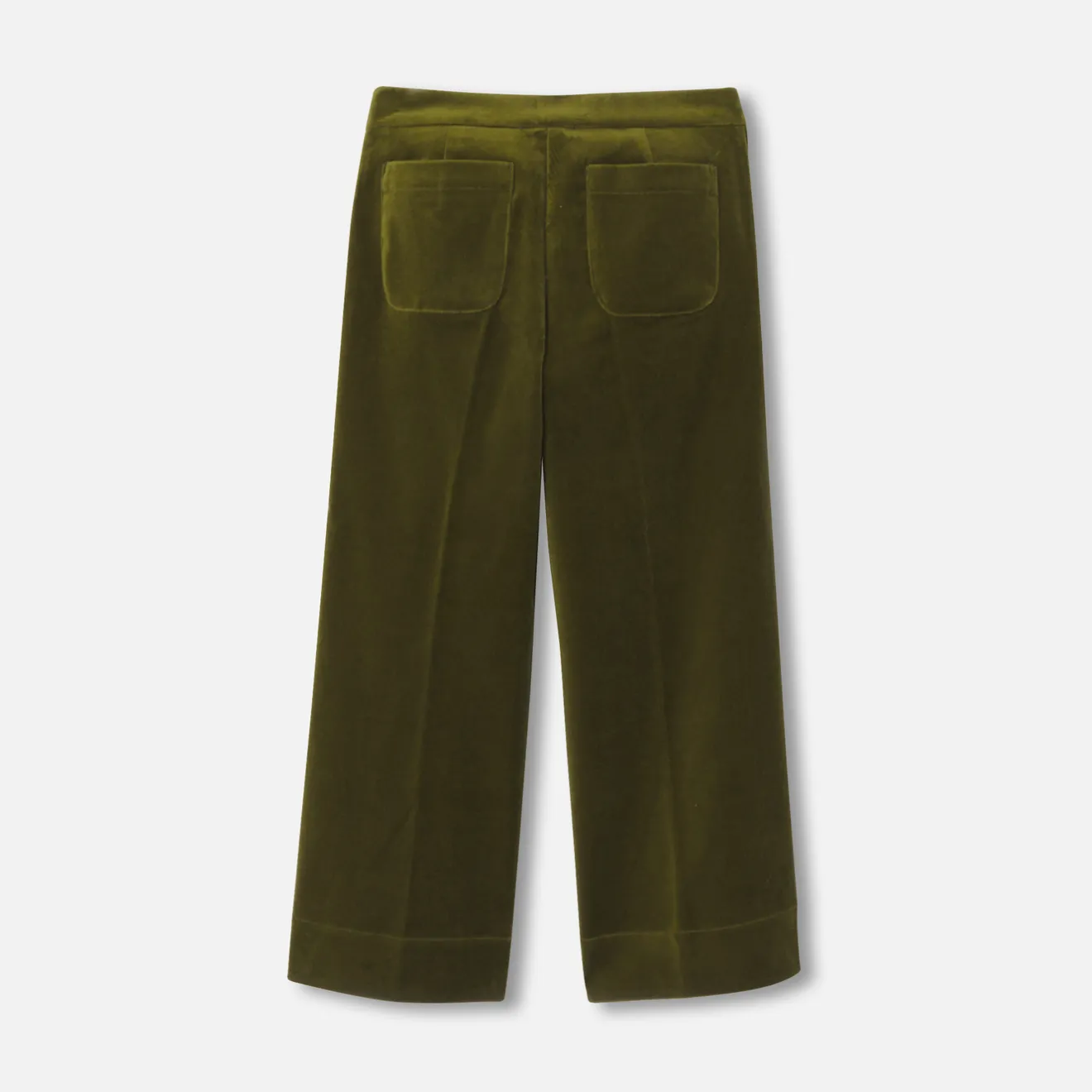 Jacadi Pants And Sweatpants|Girl wide-leg velour trousers Olive green