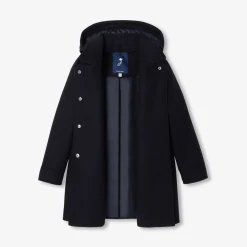 Jacadi Coats And Outerwear|Girl wool coat Jacadi Navy