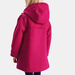 Jacadi Coats And Outerwear|Girl Coats & Puffer Jackets|Girl wool duffle-coat Grenadine Pink