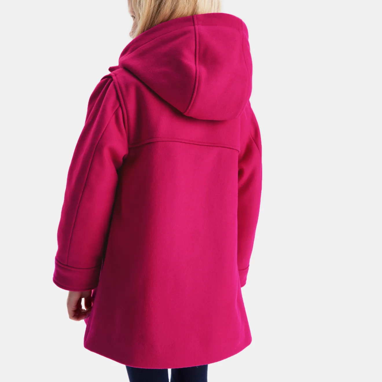Jacadi Coats And Outerwear|Girl Coats & Puffer Jackets|Girl wool duffle-coat Grenadine Pink