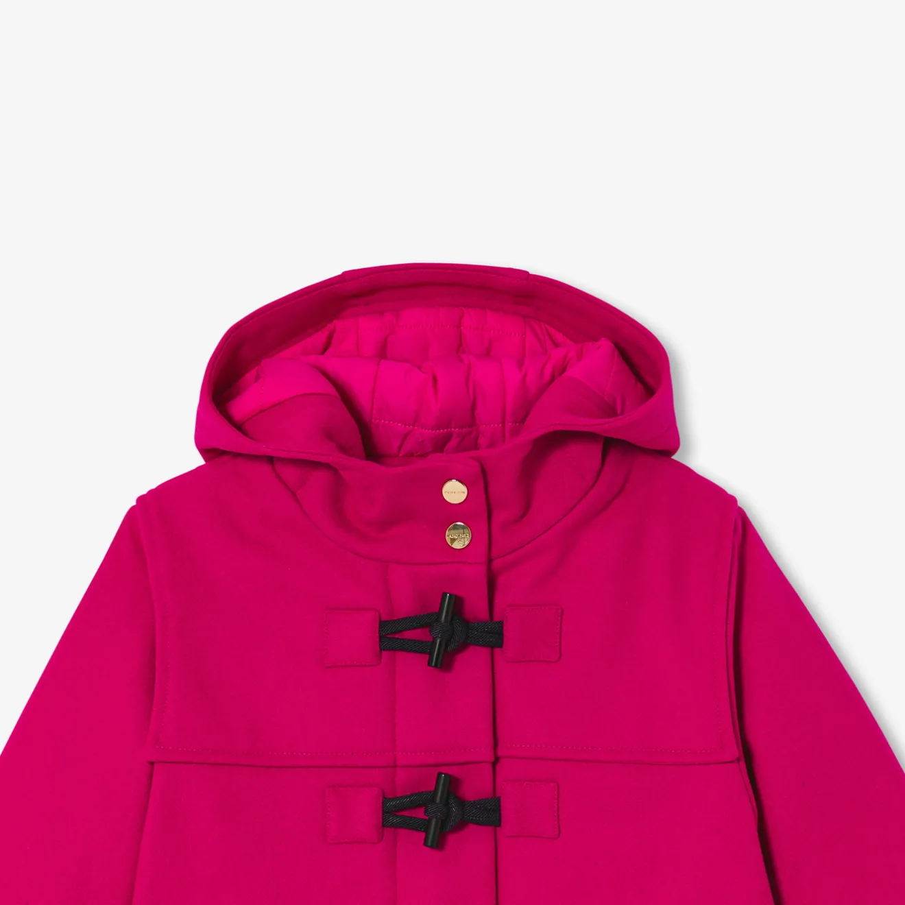 Jacadi Coats And Outerwear|Girl Coats & Puffer Jackets|Girl wool duffle-coat Grenadine Pink