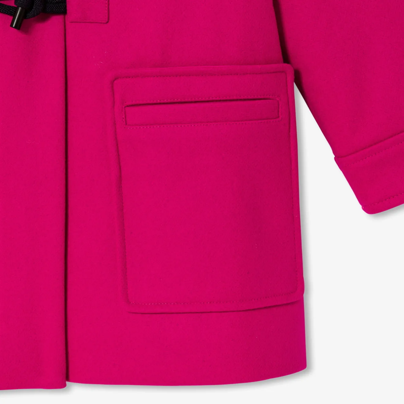 Jacadi Coats And Outerwear|Girl Coats & Puffer Jackets|Girl wool duffle-coat Grenadine Pink