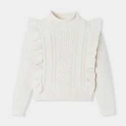 Jacadi Cardigans, Sweaters And Sweatshirts|Girl wool sweater Jacadi soft white