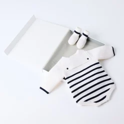 Jacadi Bloomers, Overalls And Sets|Mon first baby romper White/Navy