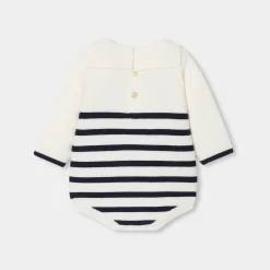 Jacadi Bloomers, Overalls And Sets|Mon first baby romper White/Navy