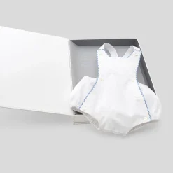 Jacadi Bloomers, Overalls And Sets|My First baby girl romper White/Blue