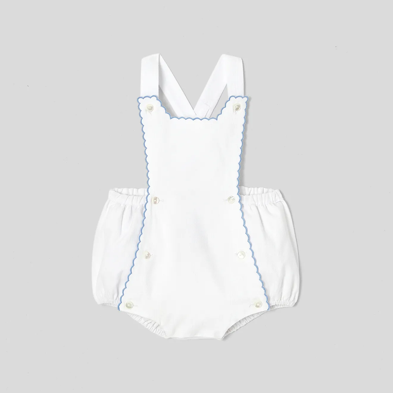 Jacadi Bloomers, Overalls And Sets|My First baby girl romper White/Blue