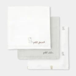 Jacadi Bibs And Swaddling Cloths|Set of 3 nappies Jacadi White