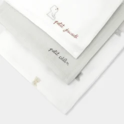 Jacadi Bibs And Swaddling Cloths|Set of 3 nappies Jacadi White