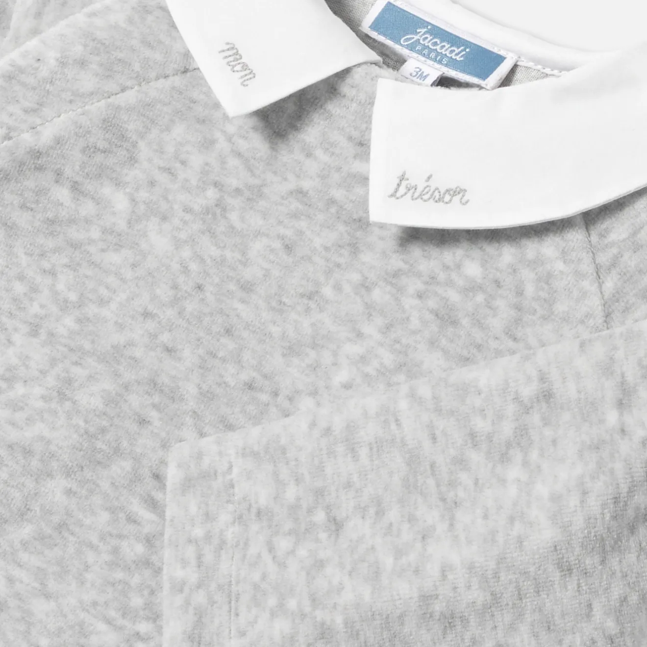 Jacadi Bloomers, Overalls And Sets|Velvet baby comfort set Jacadi light Heather Grey